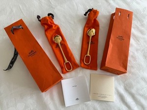 Lot De 2 Cuillères à Thé HERMES Attelage – Métal Argenté, France, 13 Cm, Comme Neuves