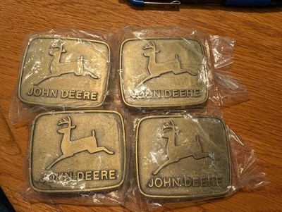NEW Vintage 1981 JOHN DEERE Brass Belt Buckle In Original Packaging NOS