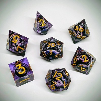 DnD dice RPG Würfel Drachenauge Flüssigkern lila | liquid core  D&D W4 - W20