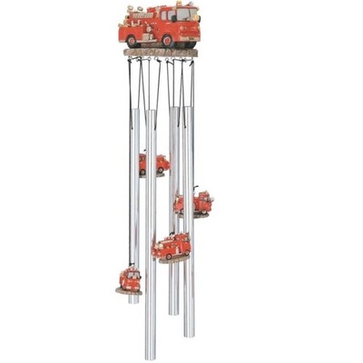Q-Max 23'' Long Fire Truck Round Top Wind Chime