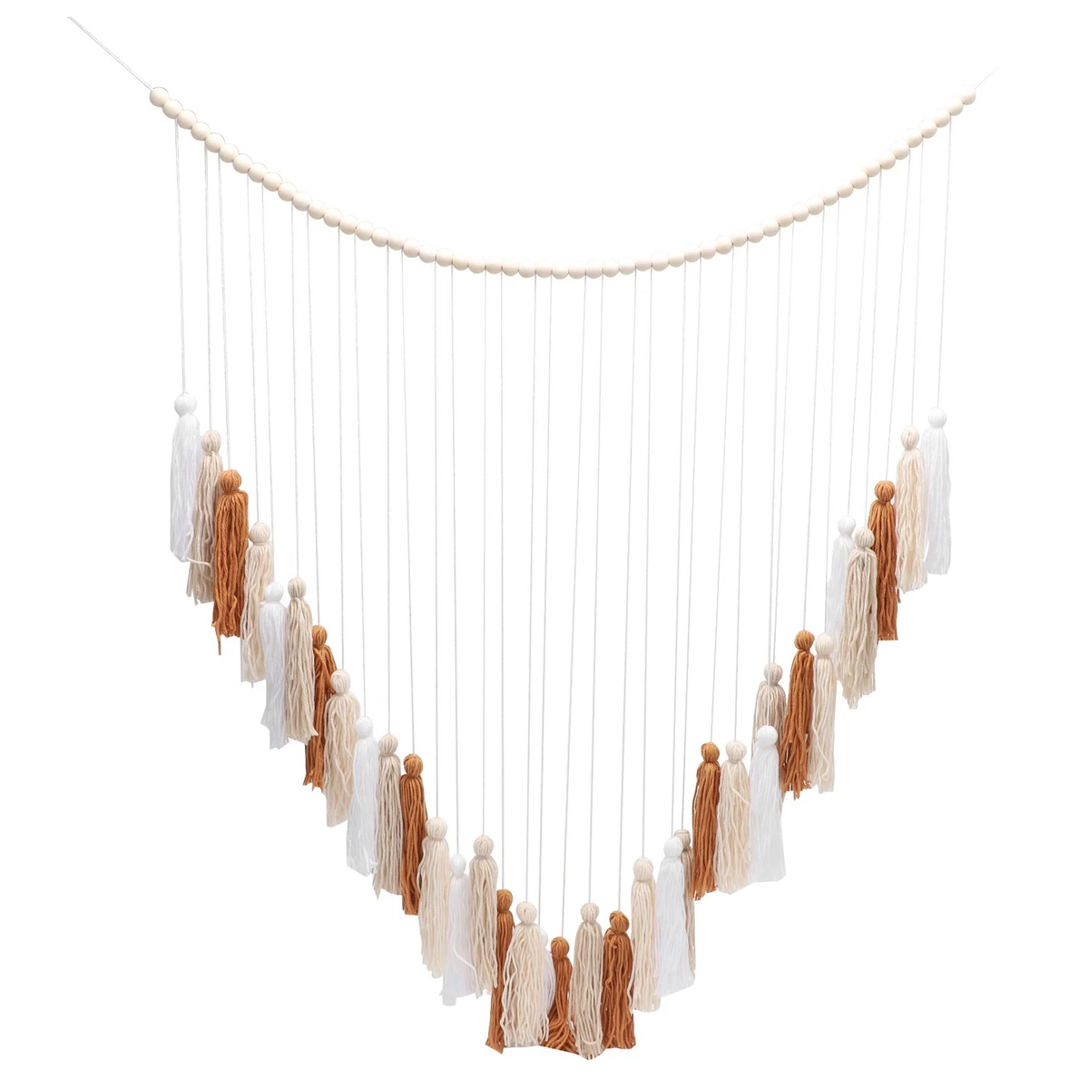 Macrame Wall Hanging- Macrame Wall Hanging with Wood Beads-Bohemian Wall5804