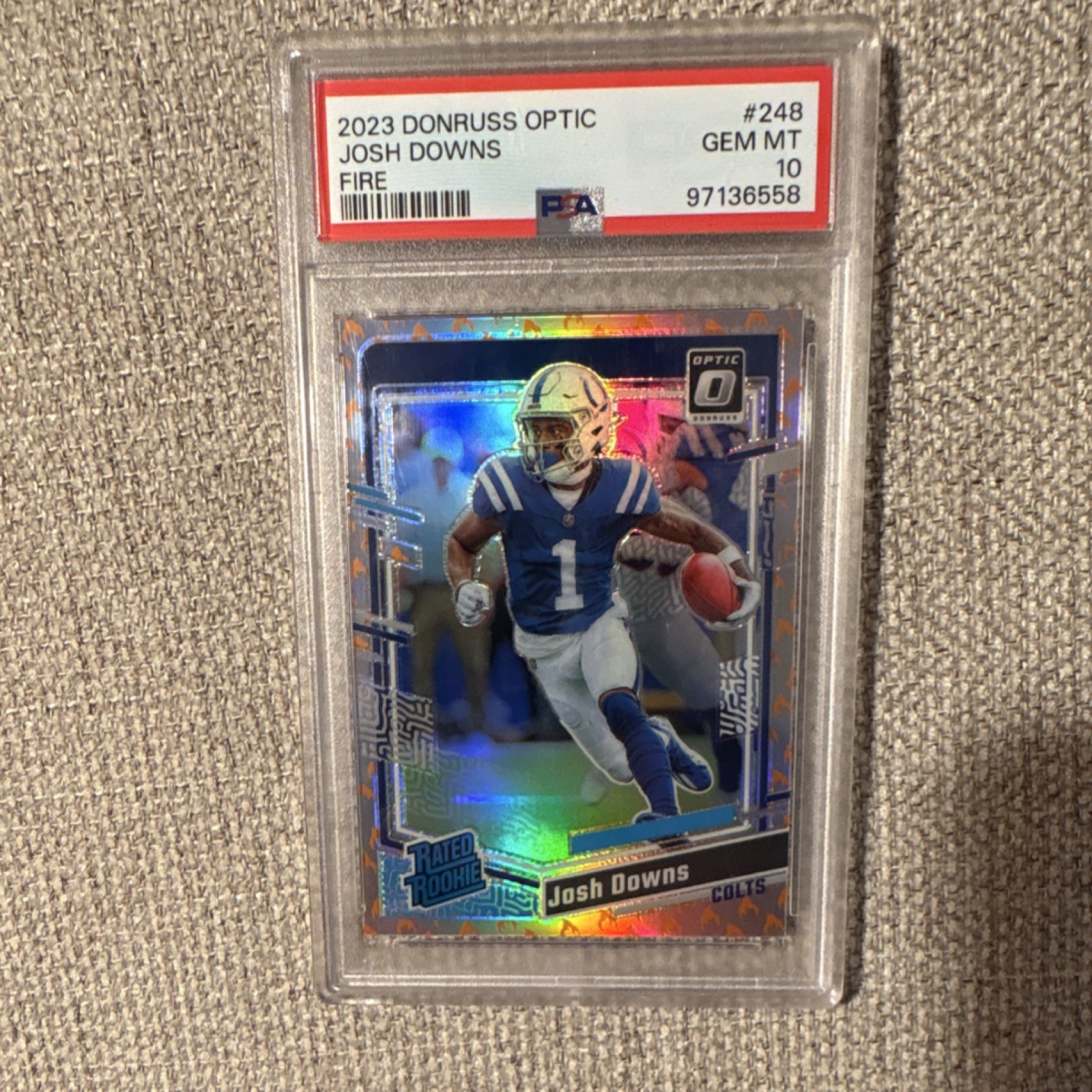 2023 Panini Donruss Optic Rated Rookie Fire Prizm - Josh Downs #248 Colts NFL