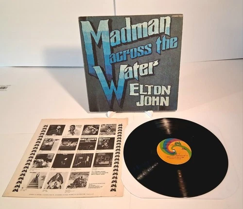 Elton John Madman Across the Water 1971 Vinyl Record LP Booklet Textured Cover