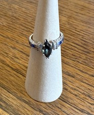 Marquise 925 Sterling Silver Mystic Topaz Ring Sz. 6 3/4