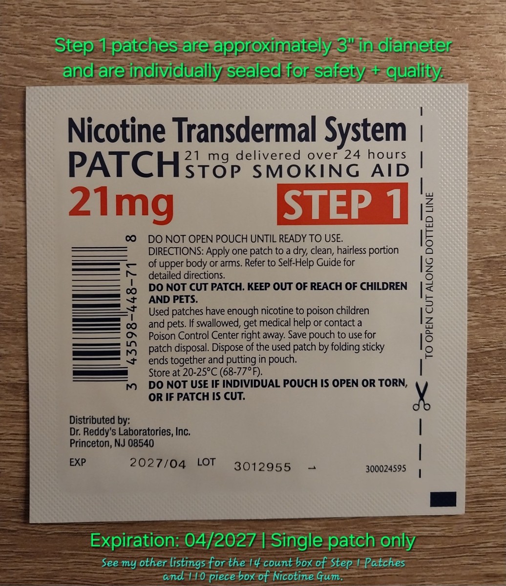 21 mg nicotine patch is equivalent to how many cigarettes Rugby Step 1 Nicotine Transdermal System 21 mg Single Patch/Trial BOGO Free