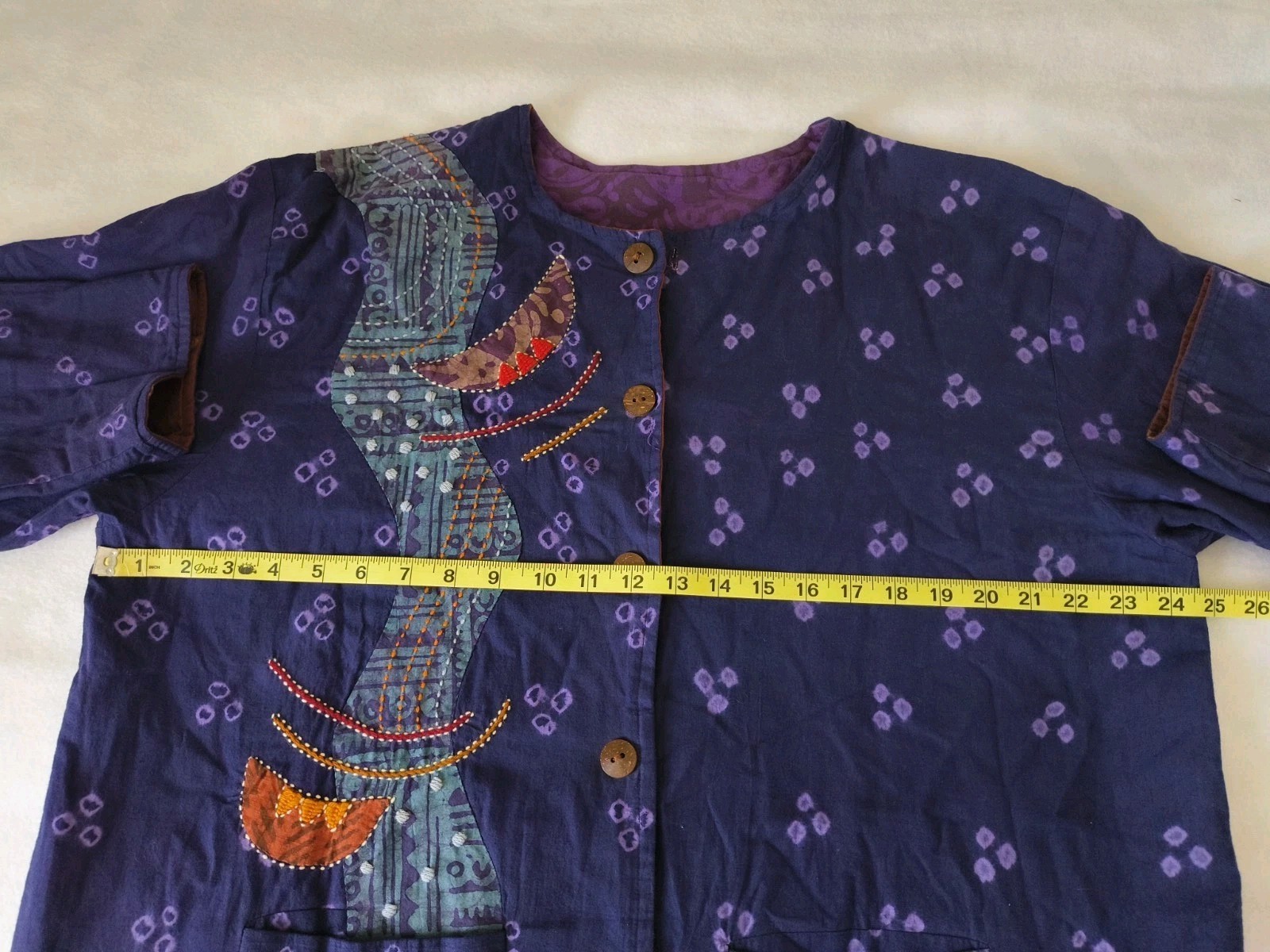 Women's XL? Jacket Reversible Patchwork Embroider… - image 10