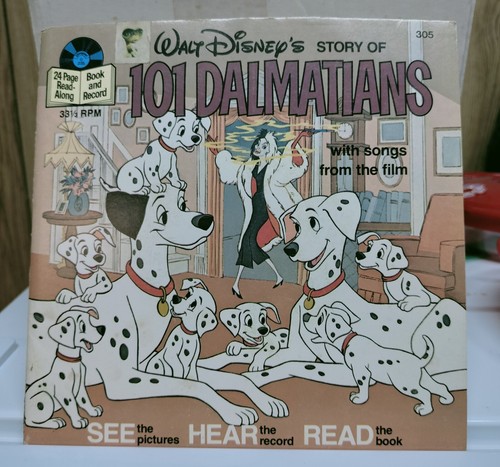 Walt Disney 101 dalmations Read Along Book With Disneyland record - 第 1/5 張圖片