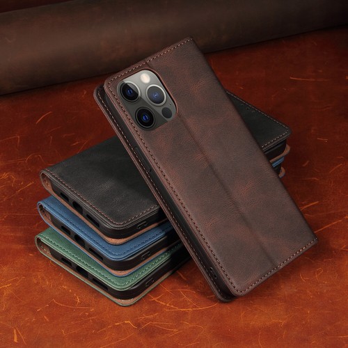 Wallet Case For iPhone 14 Pro 13 12 Mini 11 Pro XS Max SE Plus Leather Magnetic - Zdjęcie 11 z 16