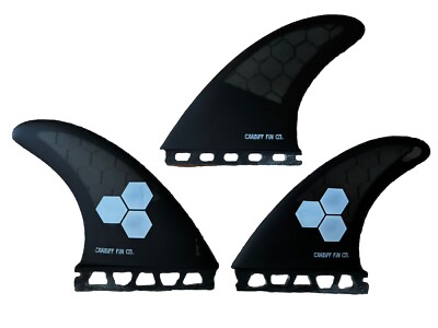 Cardiff Fin Co AM2  Large Tri Fin Carbon HC Hexcore - Fits FUT