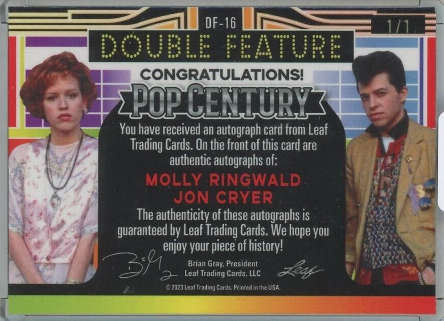 2023 Leaf Metal Pop Century Molly Ringwald & Jon Cryer Double Auto