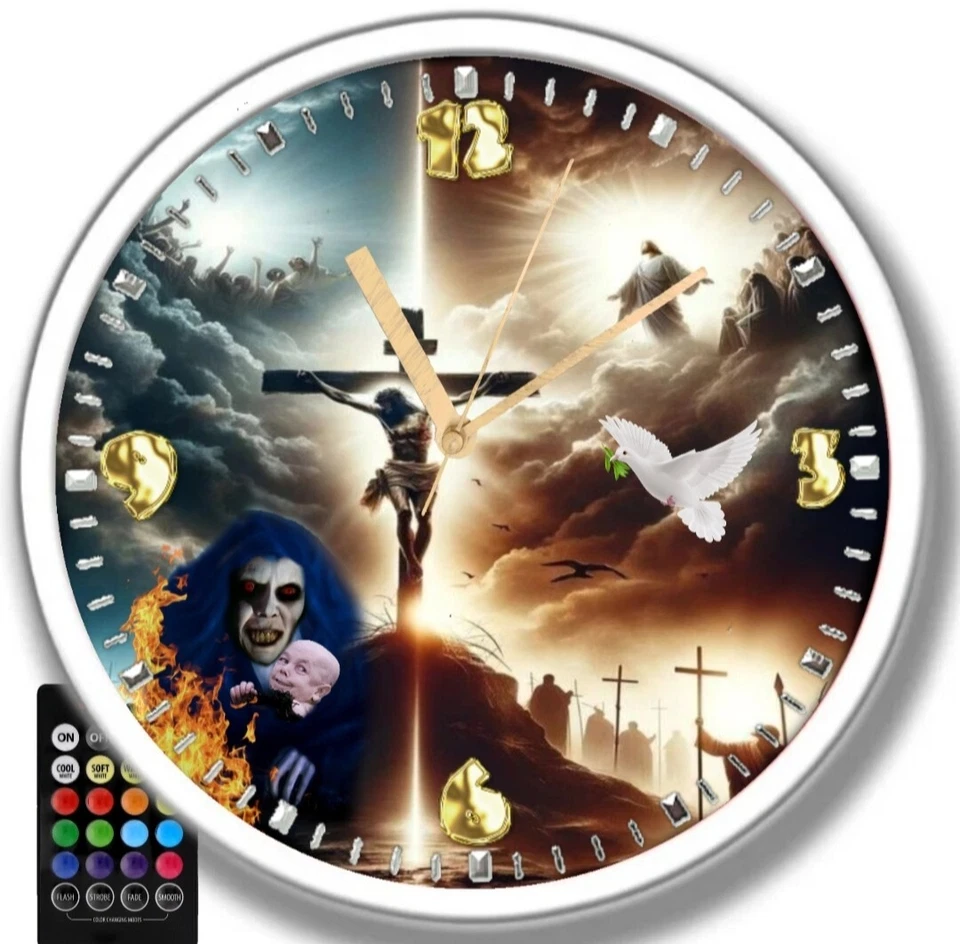 Jesus Christ Clock With Led Lights - Image 4 of 4