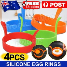 4pcs Silicone Egg Rings Non Stick Baking Kitchen Pancake Handles Egg Rings Tools