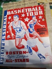 1957 Boston Celtics vs NBA All stars Basketball Program bknat