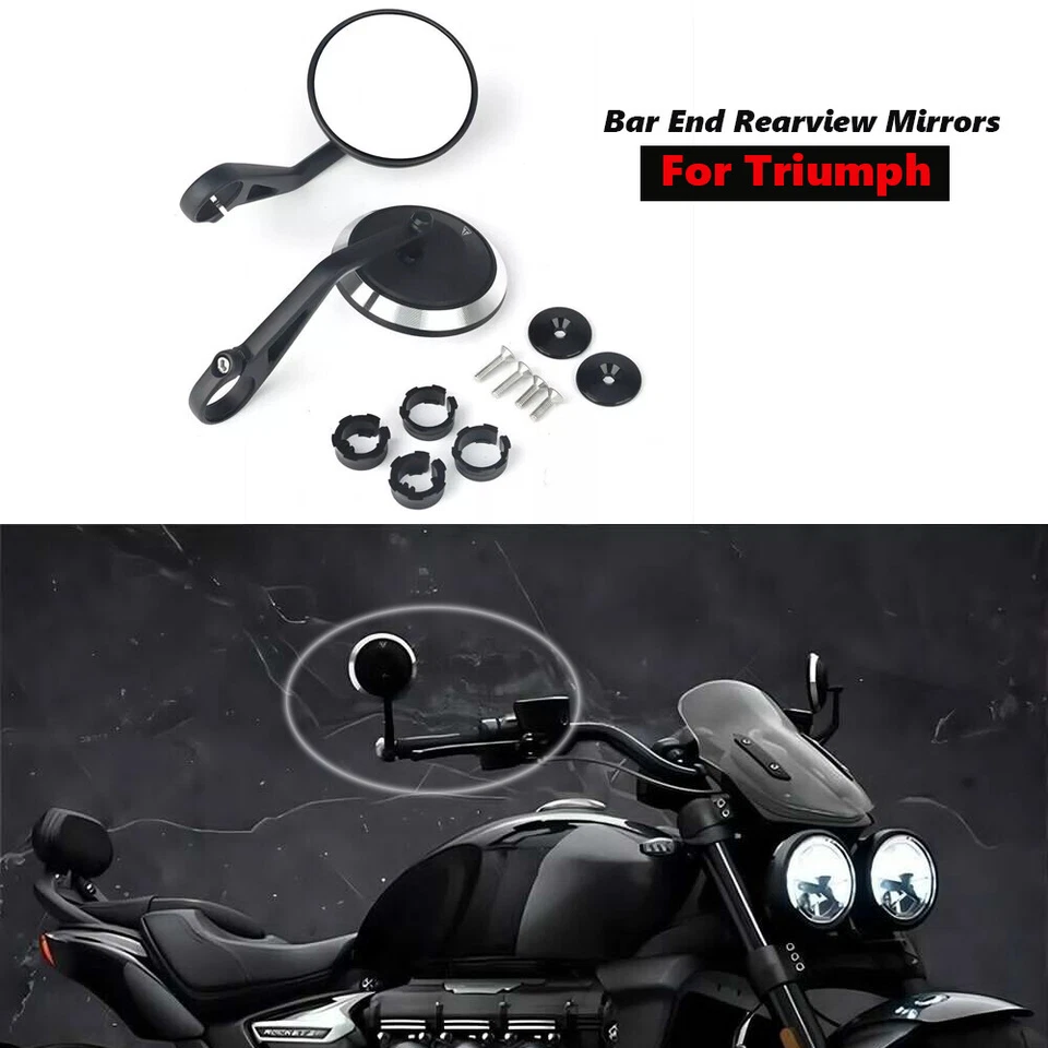 Espejos retrovisores con extremo de barra para motocicleta Triumph Trident660 Street Triple 675 765 Foto 2 de 4