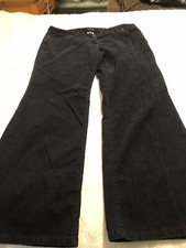 LANDS' END Women's Black Corduroy Pants Fit 2 Bootcut Leg Size 16P