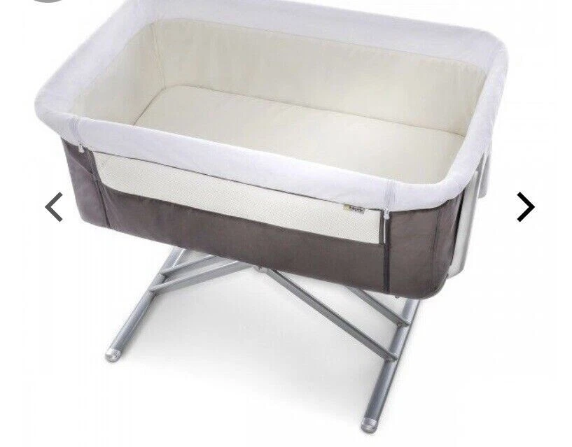 Hauck Bedside Baby Crib Side-Sleeping Face to Me Dark Grey Ex Display - Image 3 of 4