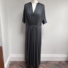 Jigsaw Dress Size Small Green Shirred Waist Kimono Sleeve Midi New RRP £120