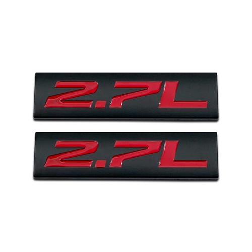 2x Black & Red Metal 2.7L Car Emblem Logo V6 V8 Engine Racing SUV Badge ...