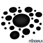 [WHOLESALE] NATURAL BLACK ONYX ROUND FLAT TOP GEMSTONE 6mm-30mm WP0021F