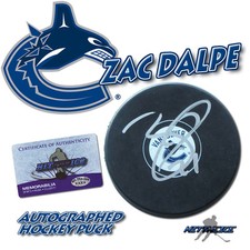 ZAC DALPE Signed VANCOUVER CANUCKS Puck w/COA 