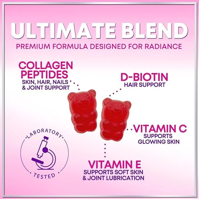 Collagen Gummies for Women - Extra Strength Collagen Peptides Gummy with Vitamin - Image 3 of 4