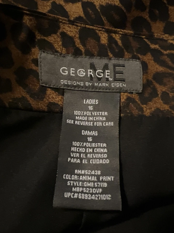 Falda para mujer George talla 16 estampado animal acampanada forrada Foto 2 de 4