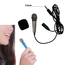 SILVER 3.5mm Mini Microphone Perfect Portable Fits Personal Live and KTV