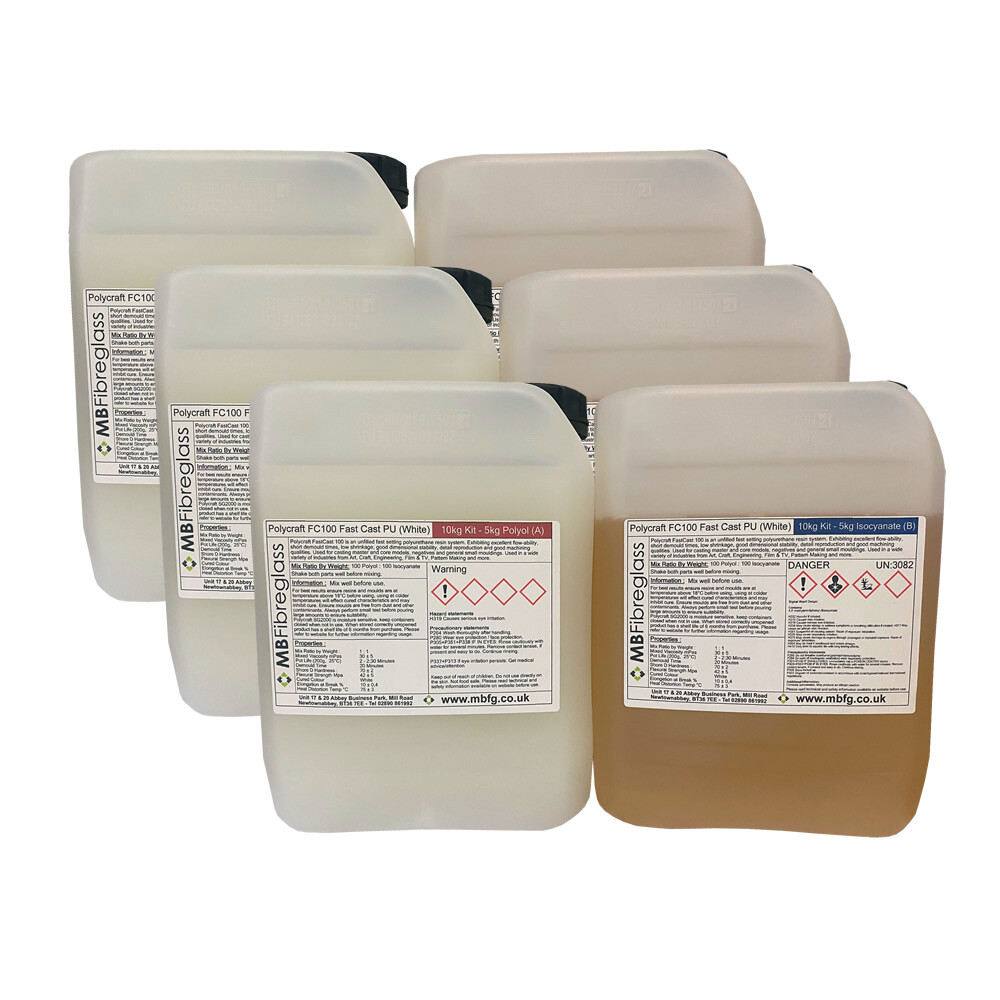 Polycraft FC100 (White) Fast Cast Polyurethane Casting Resin - 30kg Kit