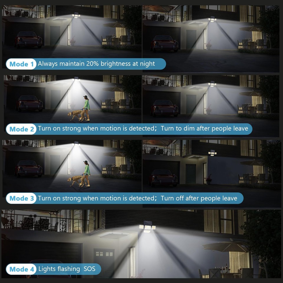 Solar Lights Qutdoor, 288 LED 2800LM Solar Motion Sensor Outdoor Lights