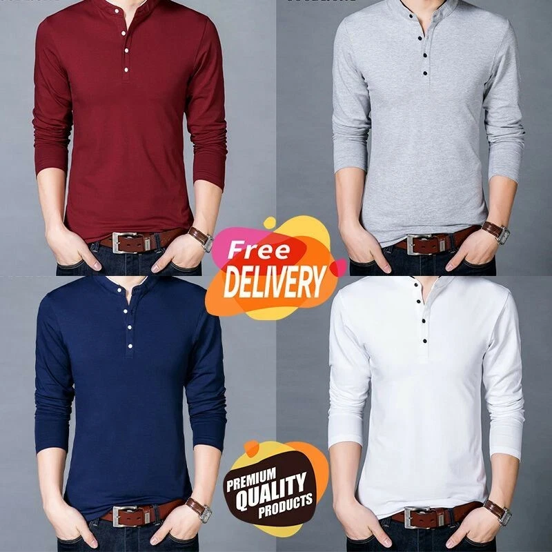 Mejores Manga Larga Hombre Casual Camisa Ropa Hombres Elegante eBay