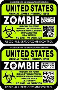 ProSticker 1248 3"x 4" Pennsylvania Zombie Hunting License Decals Stickers Two