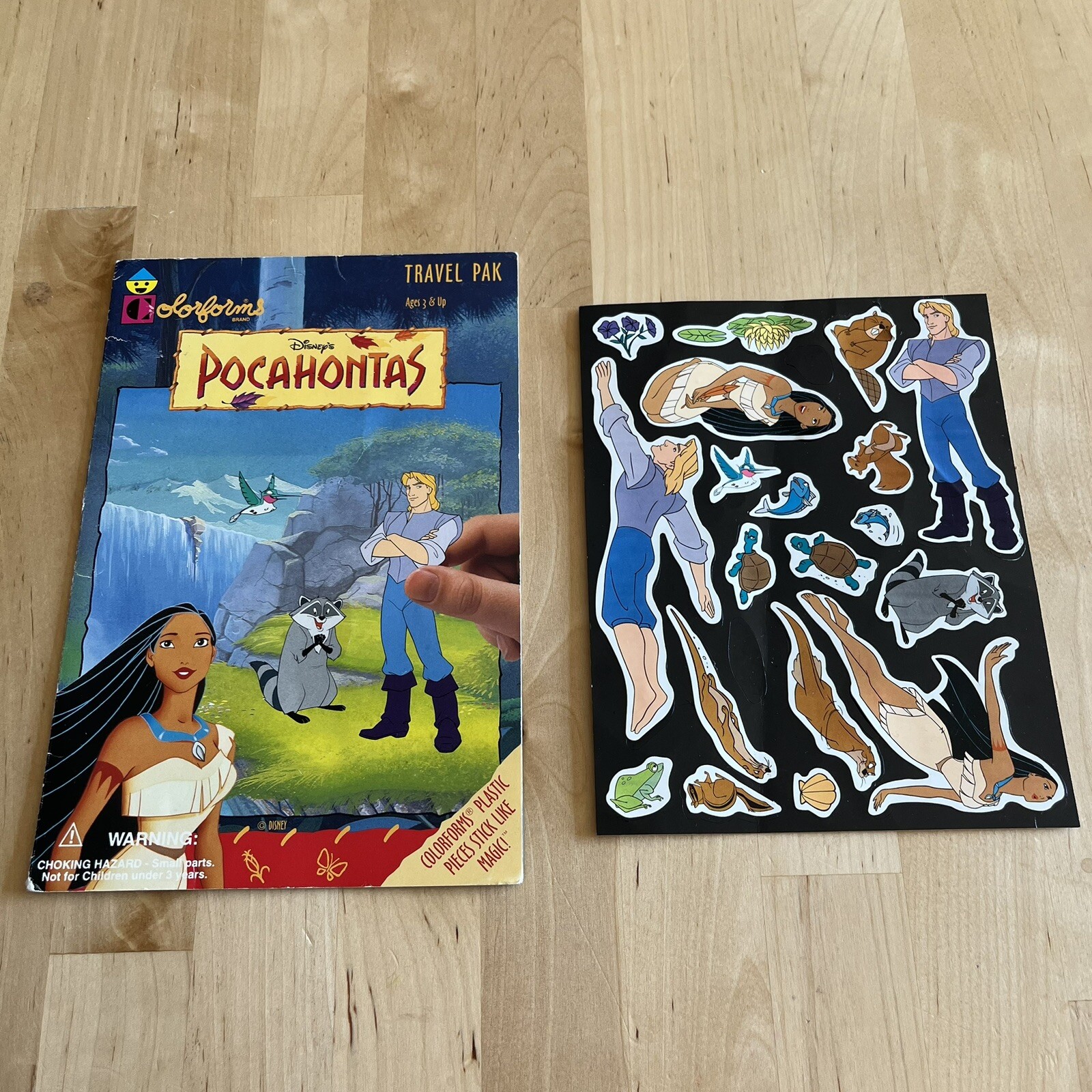 Vintage 90’s Disney Pocahontas Colorforms Play Set #379 River John Smith
