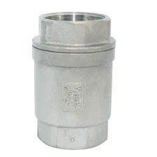 1.25" 1-1/4 inch Spring Loaded In-line NPT Threaded Check Valve Stainless Steel