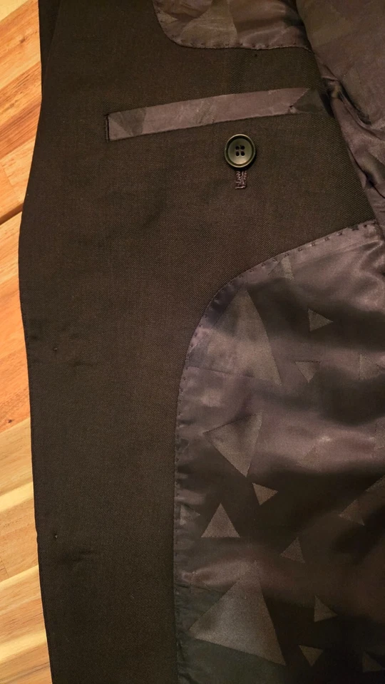 Chaqueta de traje negra de dos botones de ASOS - con cuello, mangas largas, talla 34, nueva Foto 4 de 4