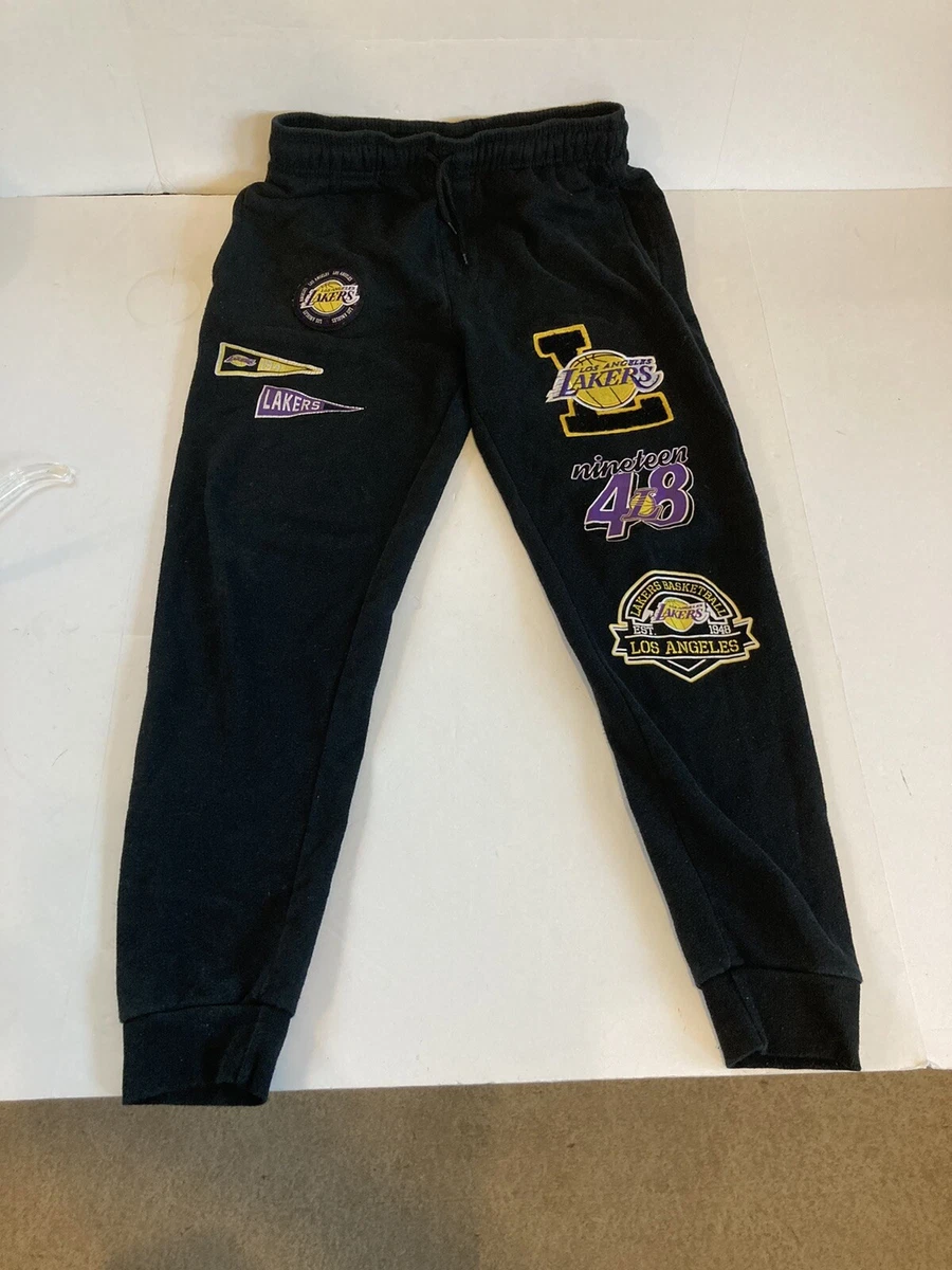 NBA LA Lakers Jogger Pants Womens Large Sweatpants Big Patches Logo Black