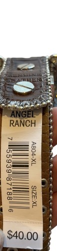 Angel Ranch Western Girls Youth XL Horseshoe Rhinestone Studded Brown Belt New - Picture 3 of 4