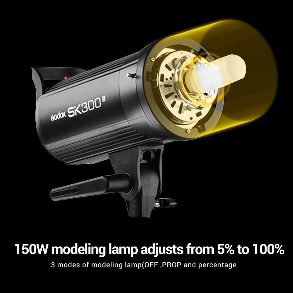 US 600W US 2x Godox SK300II 300w Studio Strobe Flash Light Head+Trigger f Canon - Image 4 of 4