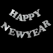 Quasimoon Happy New Year's Eve Party Paper Letter Pennant Banner (10FT) by Pa...