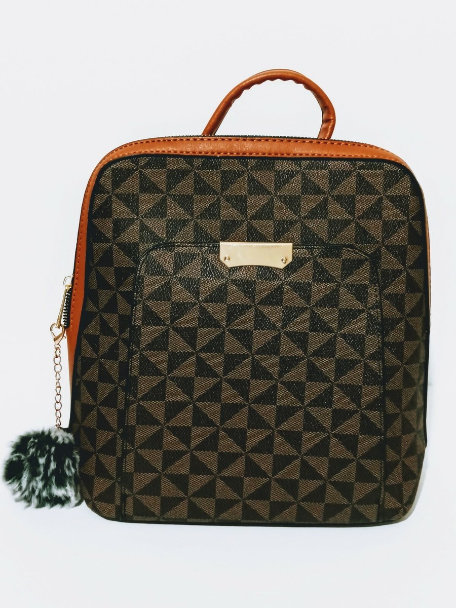 faux designer mini backpacks Fashion Bag Faux Leather Mini Backpack Purse Set Wallet I.D Credit Card  Holder