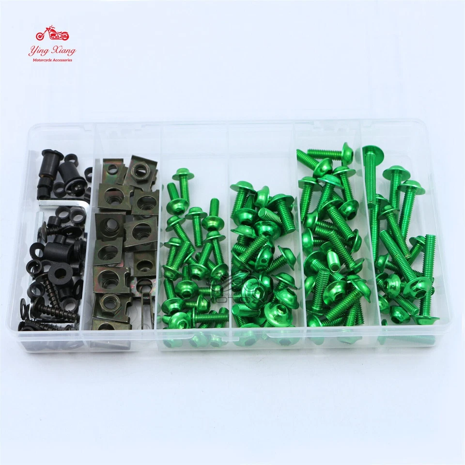 Kit de tornillos de perno de carenado verde para Ninja 400 650 300 ER-6F ER-6N ZX-6R 7R 9R 10R Foto 2 de 2