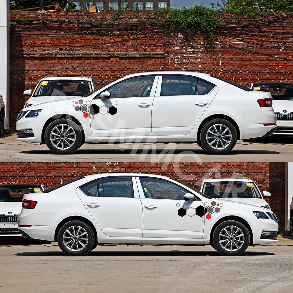 Pegatina Coche Borde Calcomanía Cuerpo Lateral Nido de Abeja Gráficos Vinilo Decoración Modificado Foto 3 de 4