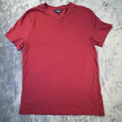 Express Size L  T-Shirt V Neck  Red Embroidered Front Logo