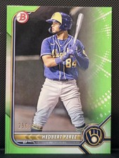 2022 Bowman Prospects Hedbert Perez #BP-67 Neon Green /399 (RC) Brewers