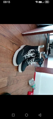 Dr Martens noir et blanche en cuir TecTuff T37 sans boite - Photo 1/4