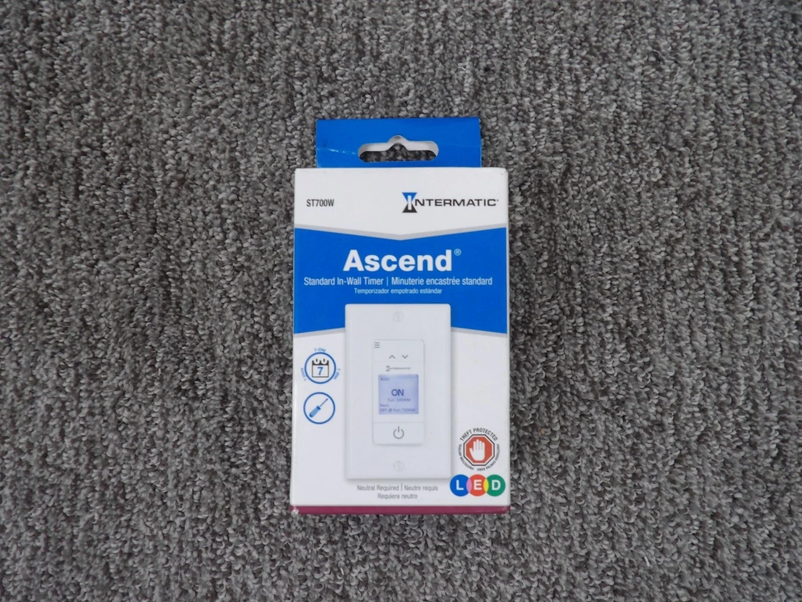 Intermatic Ascend ST700W Standard In-Wall Timer LED Compatible Easy-To-Use Touch