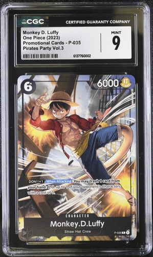 Monkey.D.Luffy (Pirates Party Vol. 3) graded CGC 9 for sale on eBay