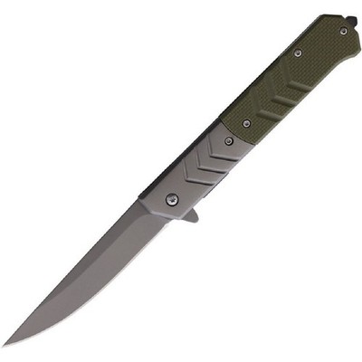 Elite Edge 9'' Assisted Opening Pocket Knife w/ Straight Back Blade - Green G10
