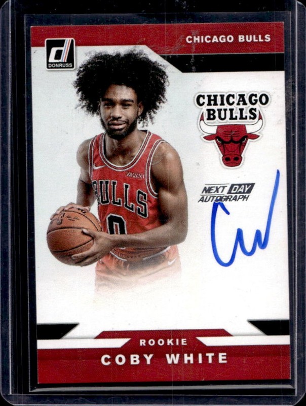 2019-20 Panini Donruss Coby White Next Day Auto Rookie RC #ND-CBW Bulls