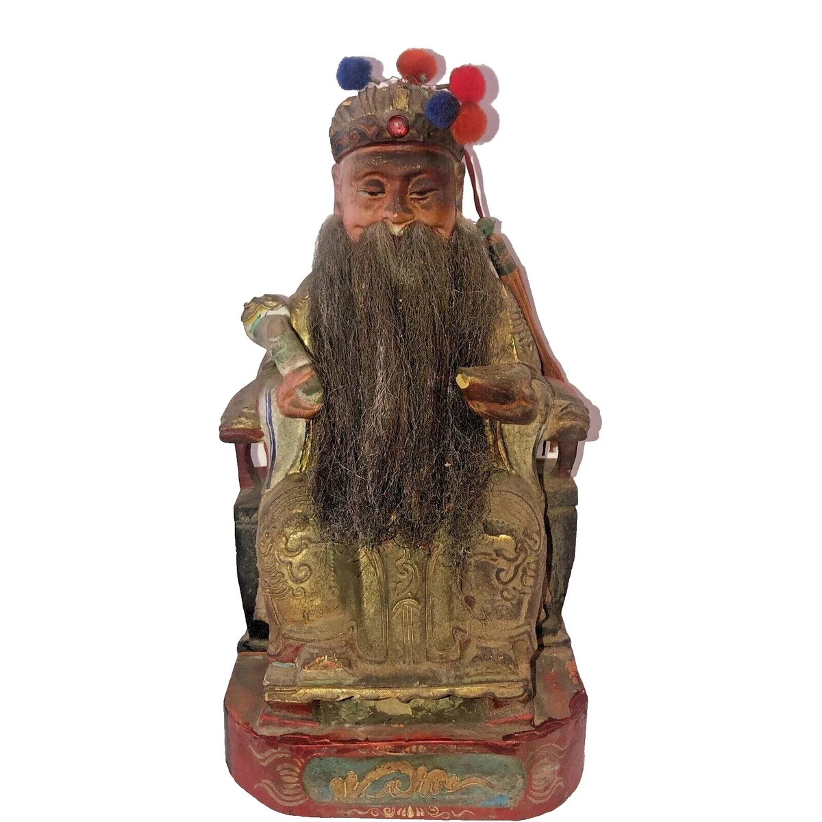 木制佛多色中国风雕像、雕像| eBay