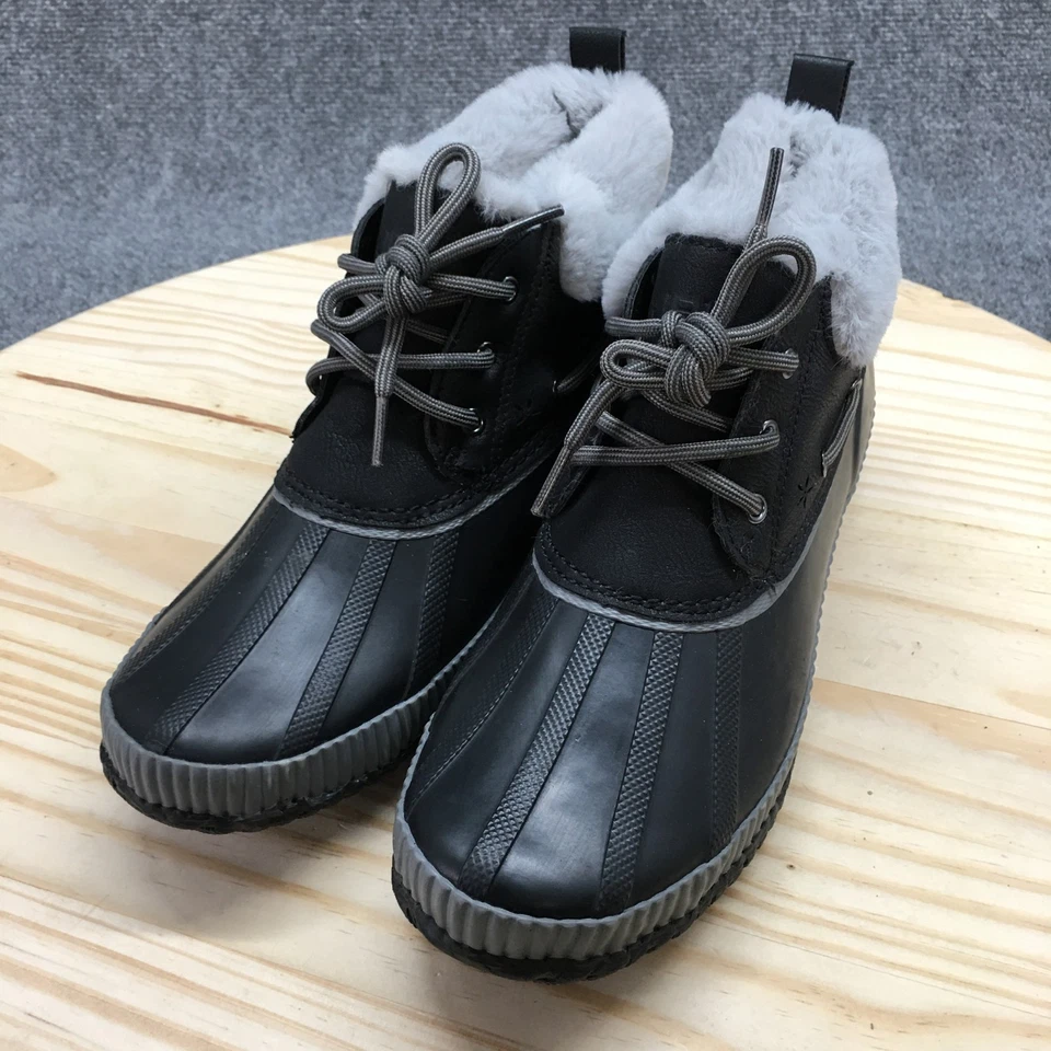 JBU Jambu Waterproof Winter Boots Womens 10M Maria Black Rubber Lace Up Faux Fur - Image 3 of 4